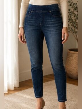 Luxe Denim 360 4 Way Stretch Pull On Jeggings Dark Wash Medium 10/12